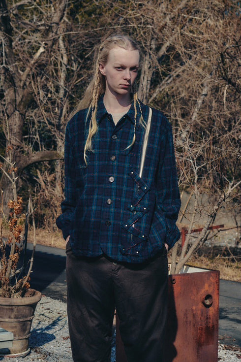 【YUTA MATSUOKA】"Fork Needle Punch Coach Jacket"